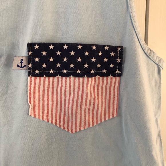 American flag Comfort Colors pocket tank top S - Picture 3 of 4